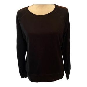 Rails black sweatshirt with leopard print detail